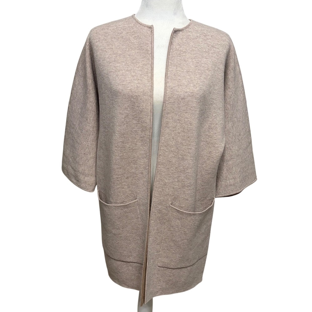 J.McLaughlin Tan Cashmere Wool Open Front Cardigan Women's Size Small